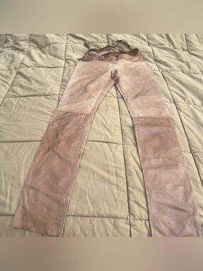 Ungaro Fever Leather Belted Two Toned Panel Pants Y2K Boho Festival Wear Hippie